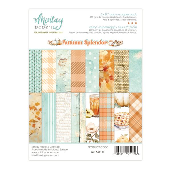 Mintay Papers - Autumn Splendor - Add On Paper Pad -  6 x 8"