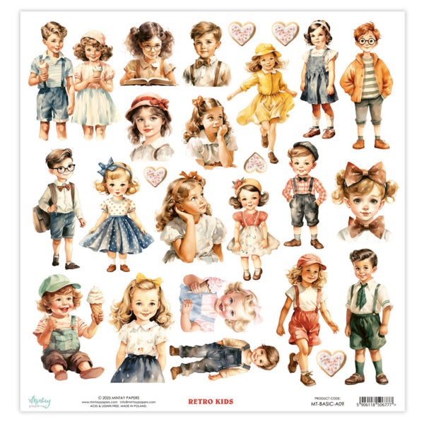 Mintay Papers - Retro Kids - Klippark - 12 x 12"