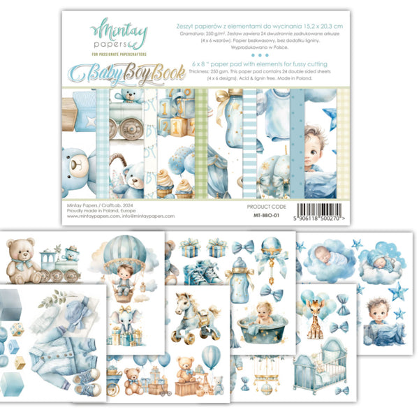 Mintay Papers -  Book- Elements for cutting - Baby Boy  - 6 x 8"