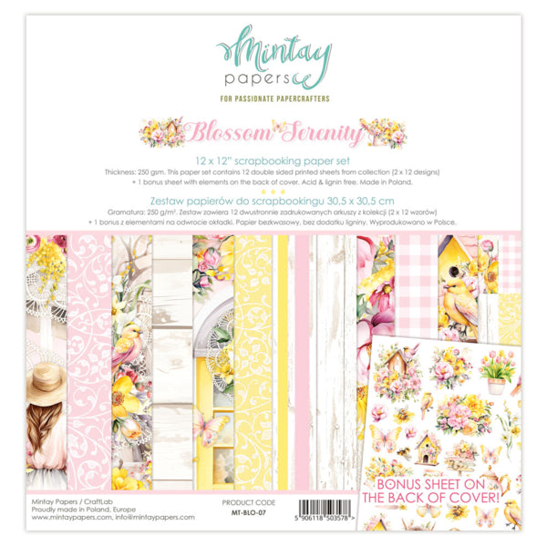 Mintay Papers  - Blossom Serenity - Paper Pack  - 12 x 12"