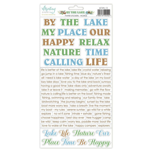 Mintay - By the lake - Paper Stickers Words - 6 x 12"