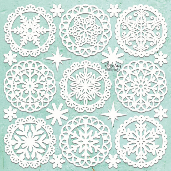 Mintay Papers - Mintay Chippies -  Chipboard - Winter Doilies