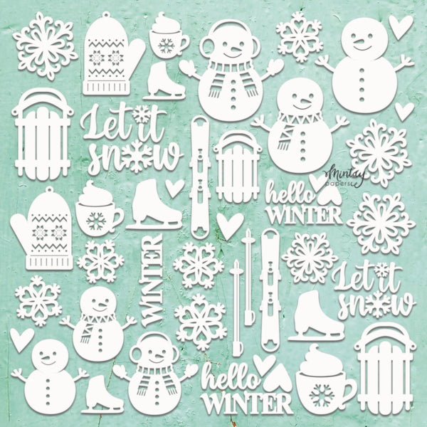 Mintay Papers - Mintay Chippies - Chipboard - Winter time Set
