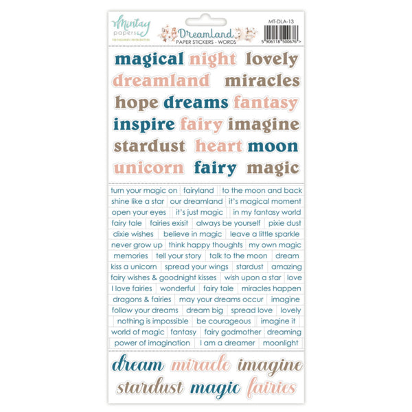 Mintay - Dreamland - Paper Stickers Words - 6 x 12"