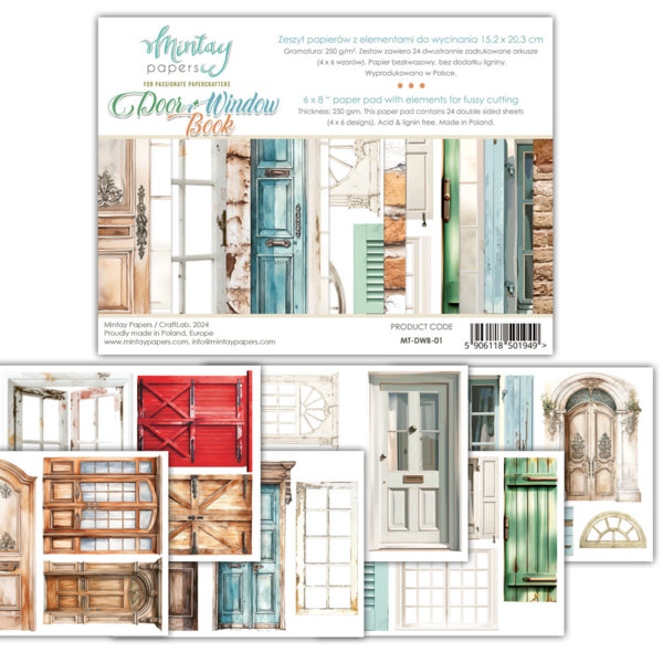 Mintay Papers -  Book Elements for cutting - Door & Window  - 6 x 8"