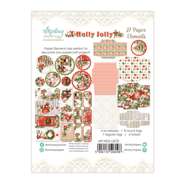 Mintay Papers - Holly Jolly - Elements - die cuts