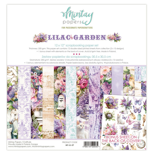 Mintay Papers - Lilac Garden - Paper Pack  - 12 x 12"