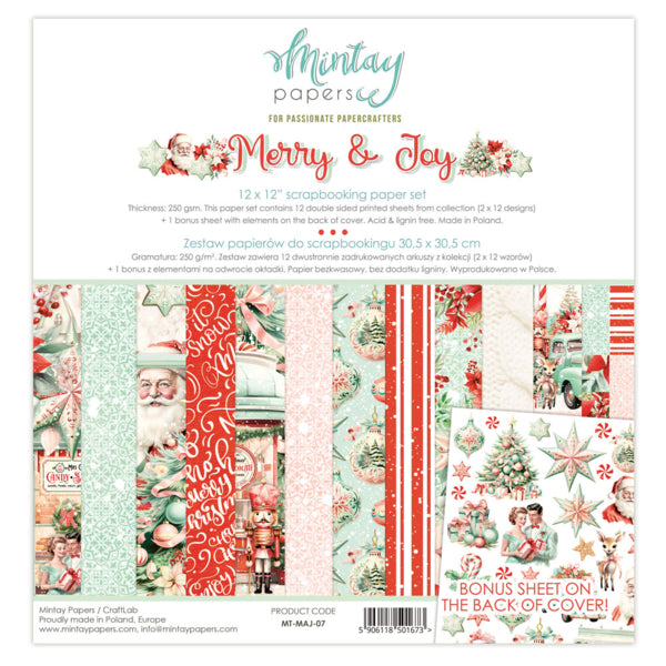 Mintay Papers - Merry & Joy - Paper Pack  - 12 x 12"