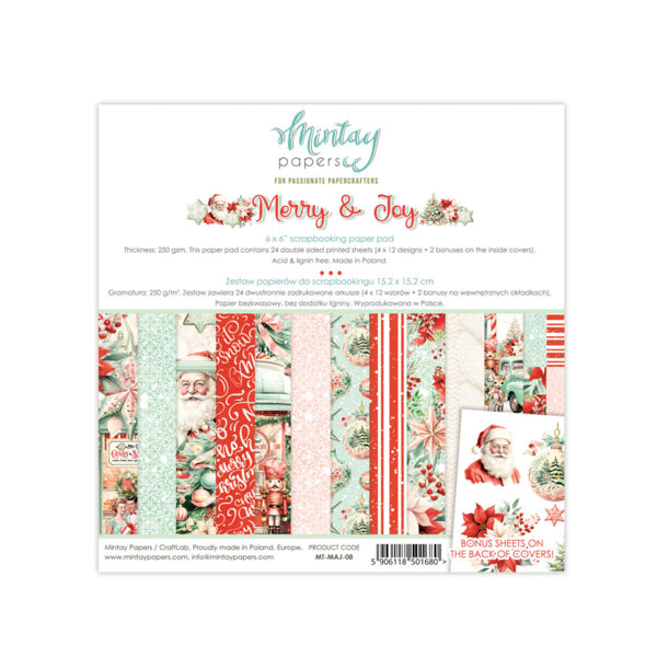 Mintay Papers - Merry & Joy - Paper Pad -  6 x 6"