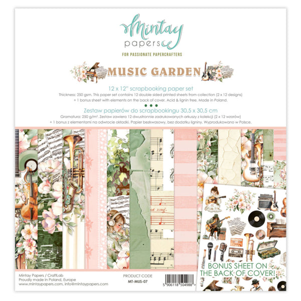 Mintay Papers  - Music Garden - Paper Pack  - 12 x 12"