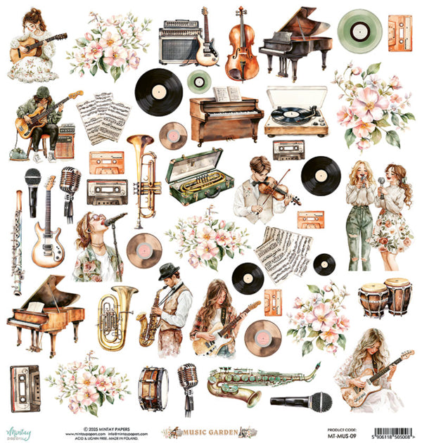 Mintay Papers  - Music Garden - Paper Pack  - 12 x 12"