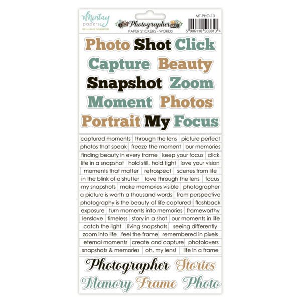 Mintay - Photographer - Paper Stickers Words - 6 x 12"