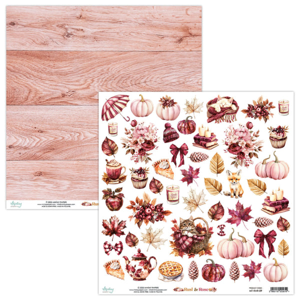 Mintay Papers - Elements Paper - Rust & Rose - 09 - 12x12"