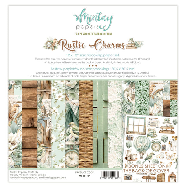 Mintay Papers - Rustic Charms - Paper Pack  - 12 x 12"