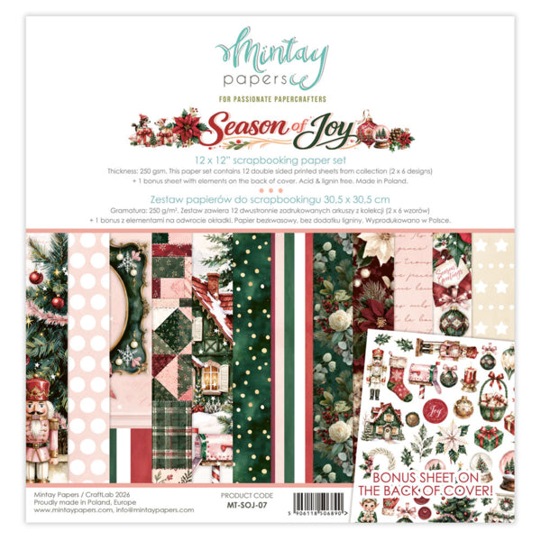 Mintay Papers - Season of Joy - Paper Pack - 12 x 12"