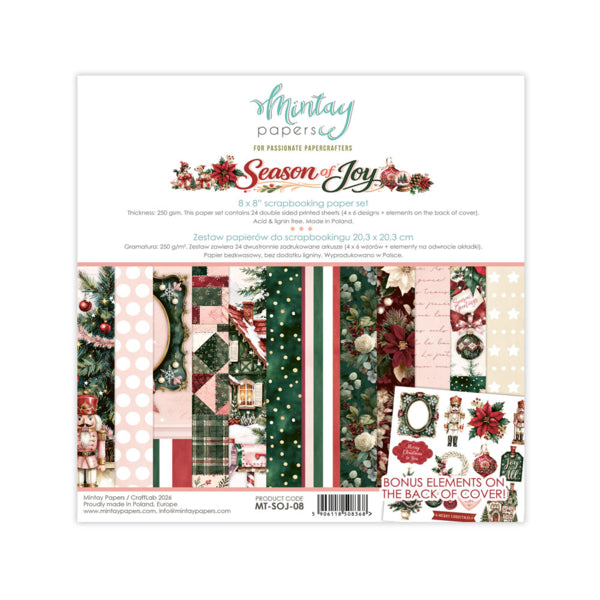 Mintay Papers - Season of Joy - Paper Pad -  8 x 8"
