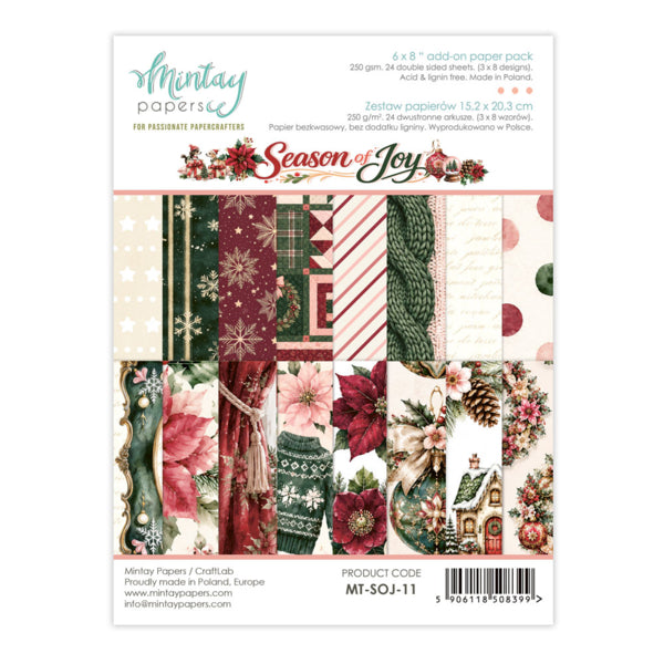 Mintay Papers - Season of Joy - Add On Paper Pad - 6 x 8"