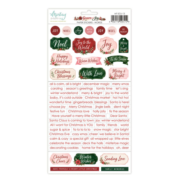 Mintay - Season of Joy - Paper Stickers Words - 6 x 12"