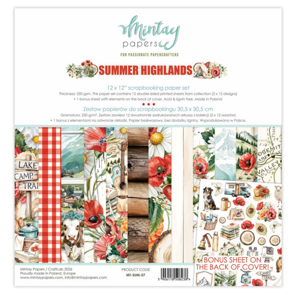 Mintay Papers - Summer Highlands - Paper Pack - 12 x 12"