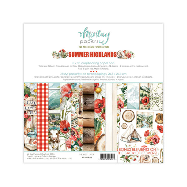Mintay Papers - Summer Highlands - Paper Pad -  8 x 8"