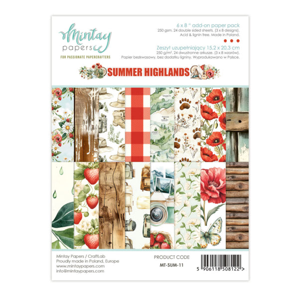 Mintay Papers - Summer Highlands - Add On Paper Pad - 6 x 8"