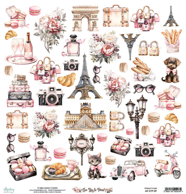 Mintay Papers  - See you in Paris - Paper Pack  - 12 x 12"