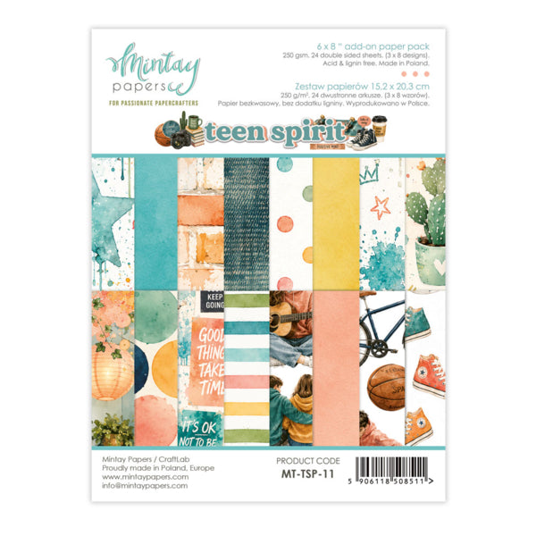 Mintay Papers - Teen Spirit - Add On Paper Pad - 6 x 8"