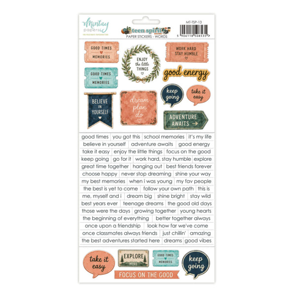Mintay - Teen Spirit - Paper Stickers Words - 6 x 12"
