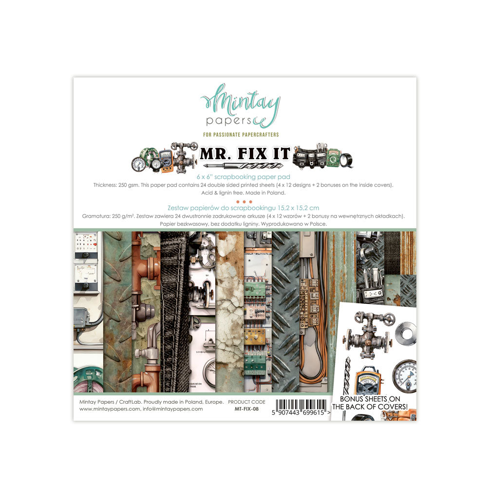 Mintay Papers - Mr.Fix It- Paper Pad -  6 x 6"