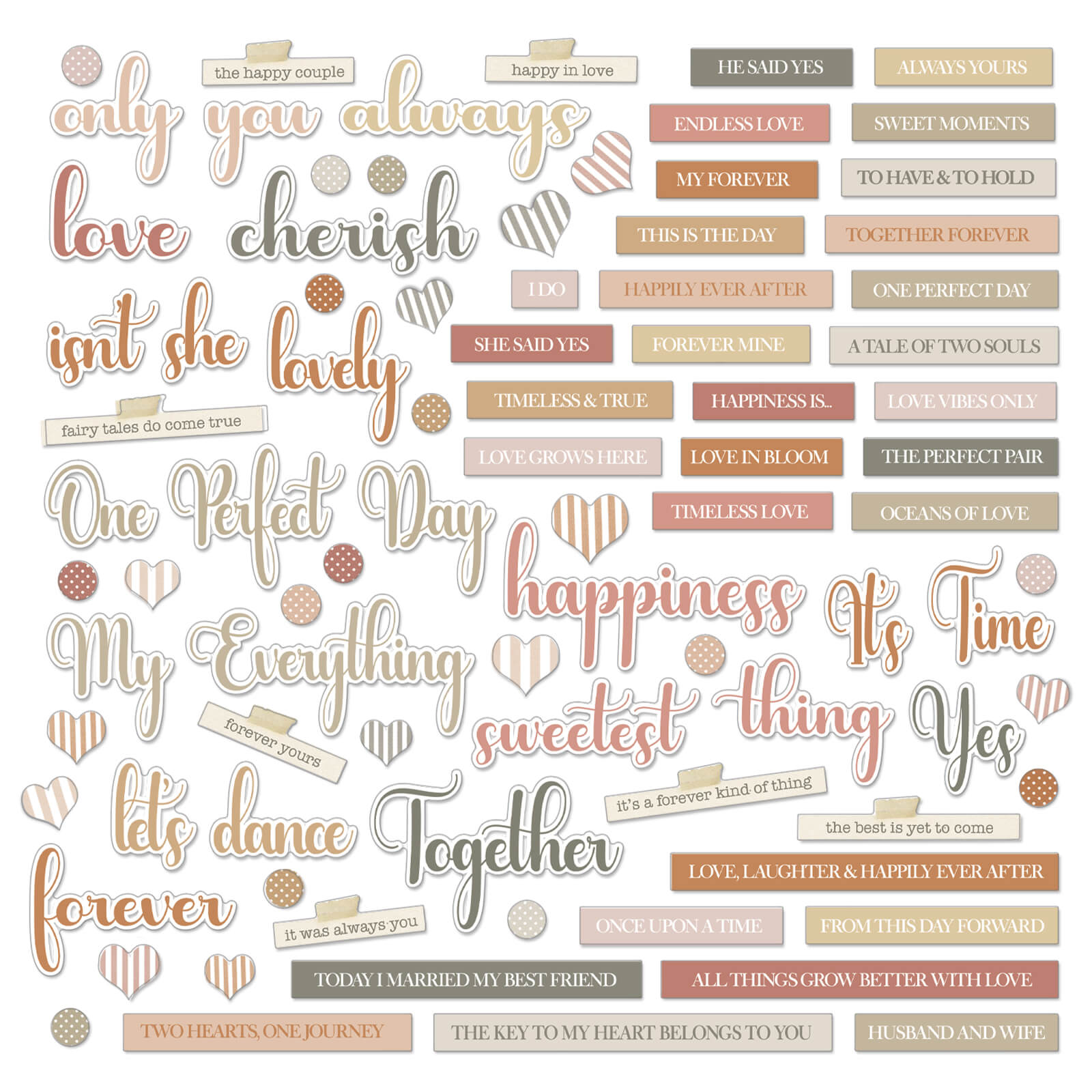 49 and Market - One Perfect Day - Chipboard Set Words