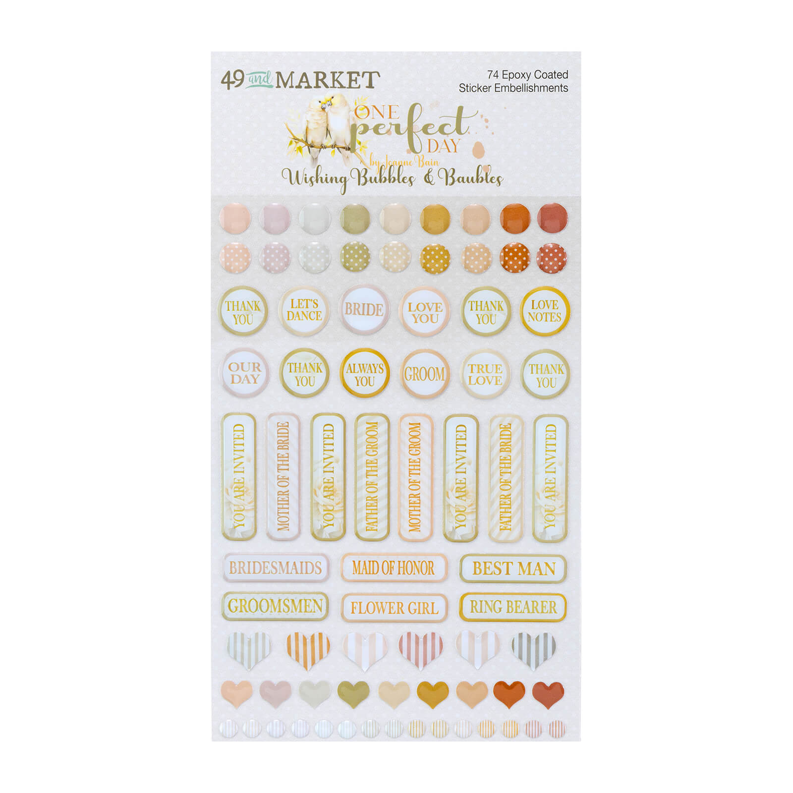 49 and Market -  One Perfect Day - Whising Bubbles & Baubles - Epoxy Stickers