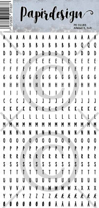 Papirdesign - Ord klistremerker - Lite alfabet 5, hvit