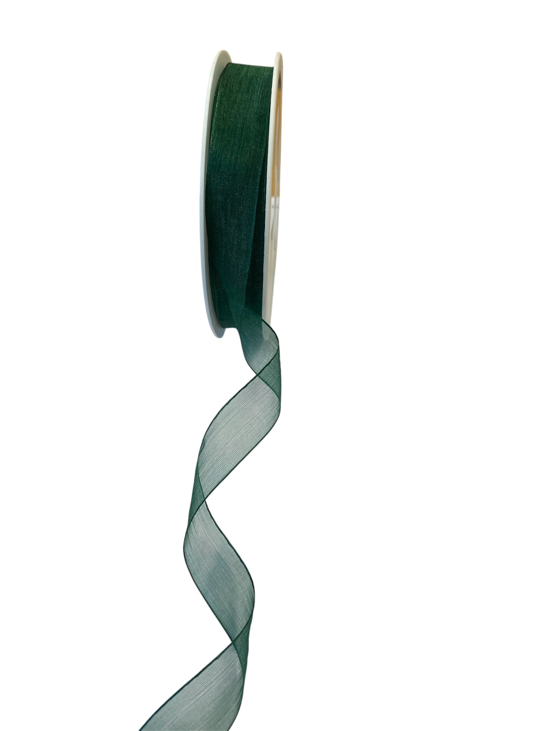 Bånd - Sheer - Organza - Forest green - 1,5 cm - METERSVIS