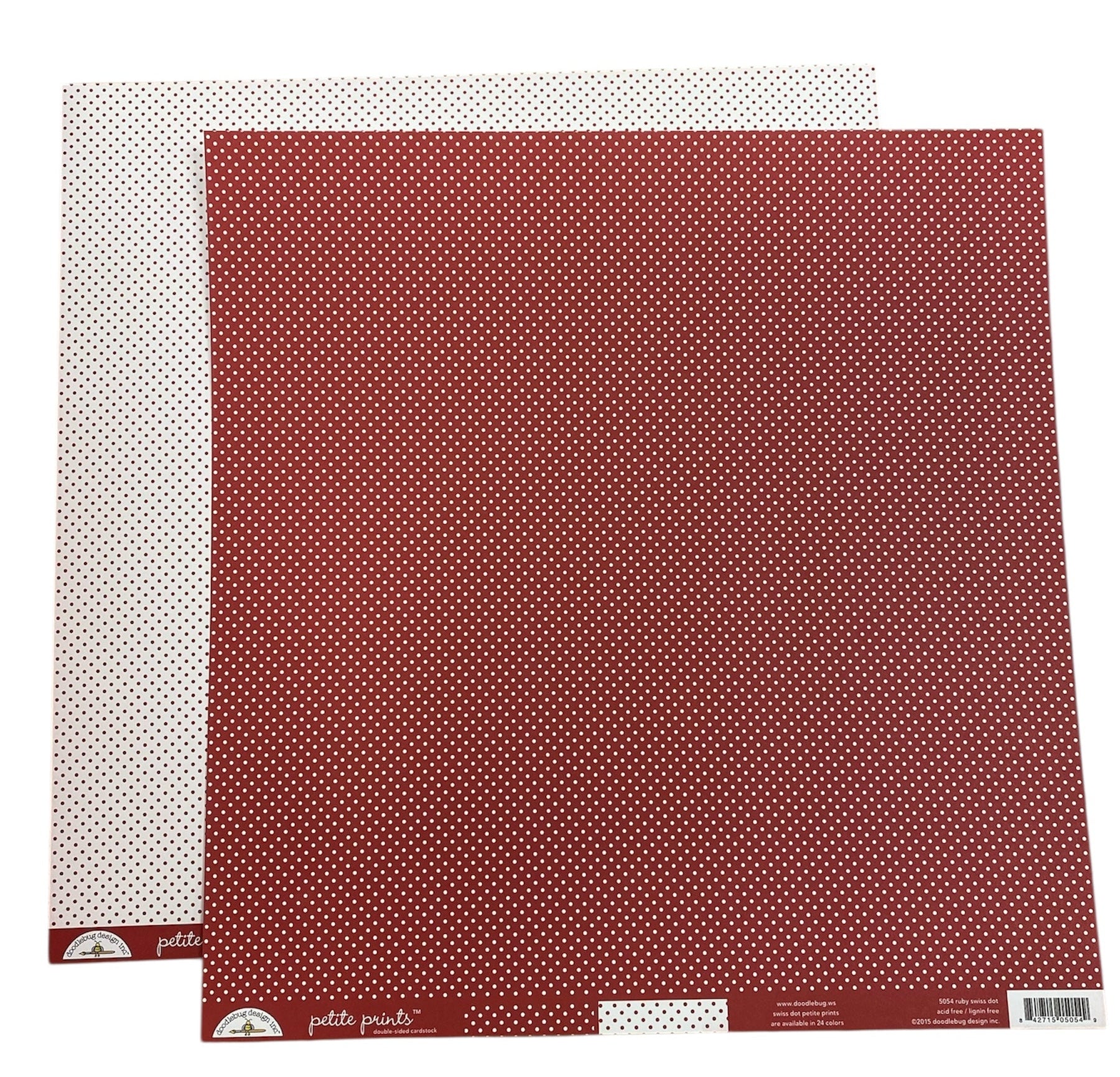 Doodlebug - Swiss Dot - Ruby 12x12"