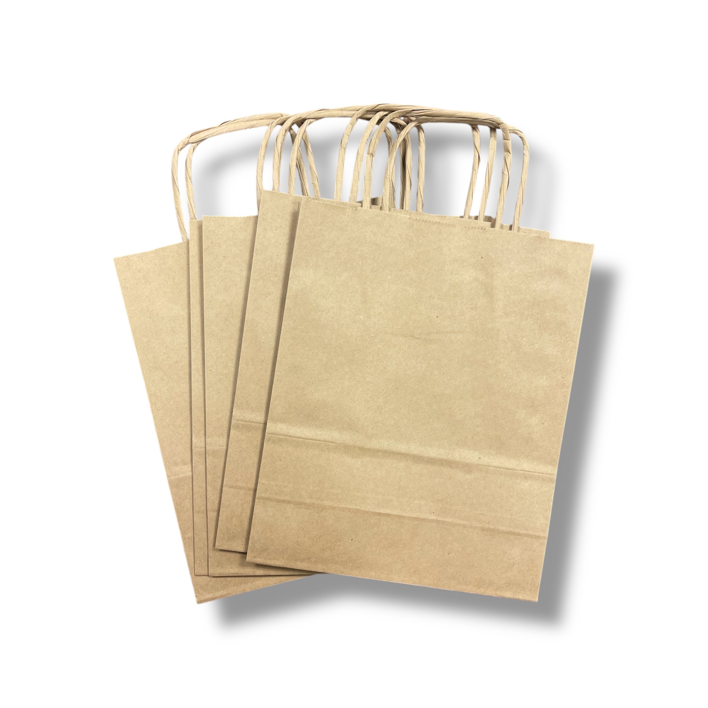 Papirposer -Kraft m/hank - 18x8x22 cm - 5 stk.