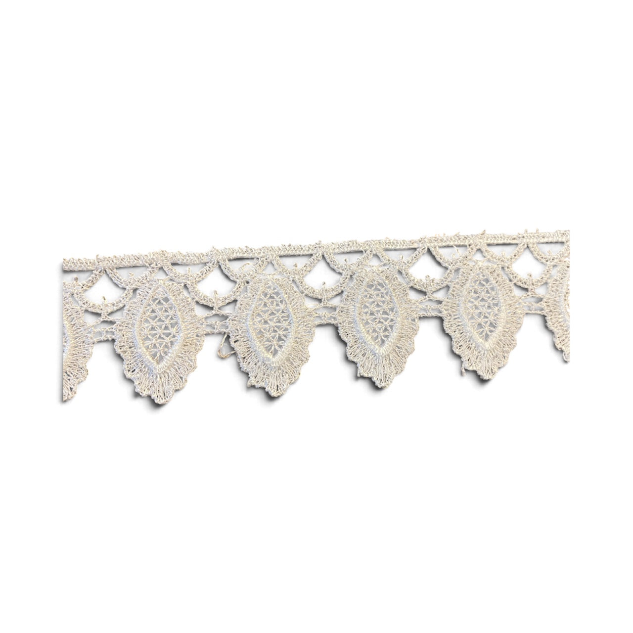 Rayon Venice Lace Trim - White - Halvmetervis