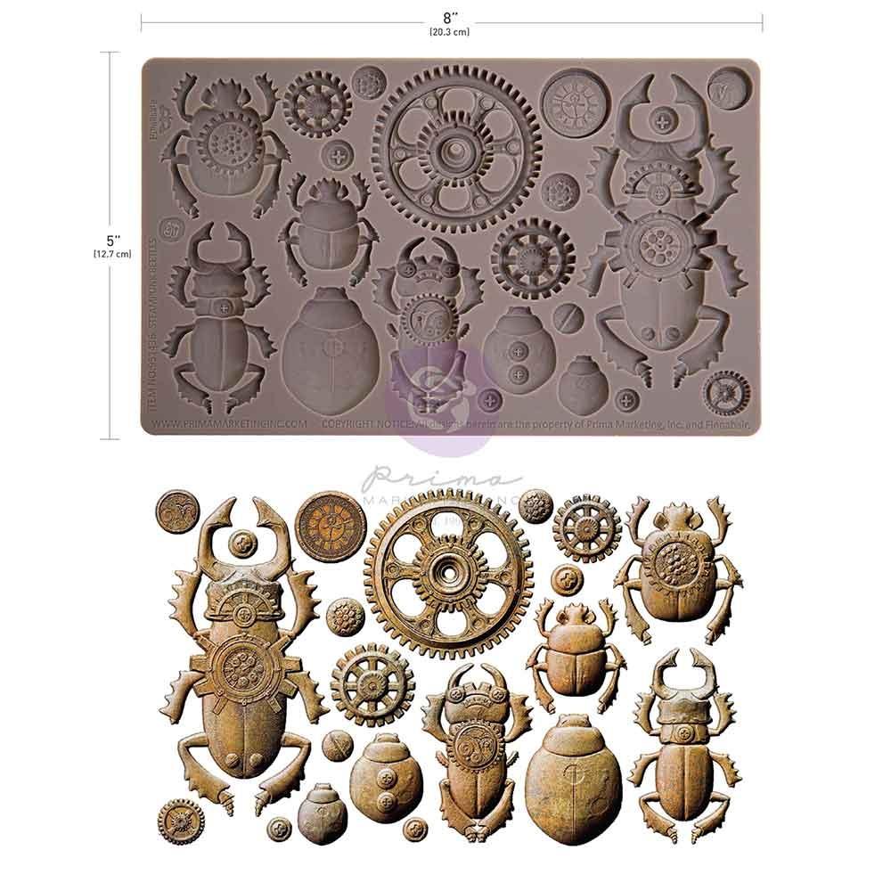 Prima - Finnabair Decor Mould - Steampunk Beetles