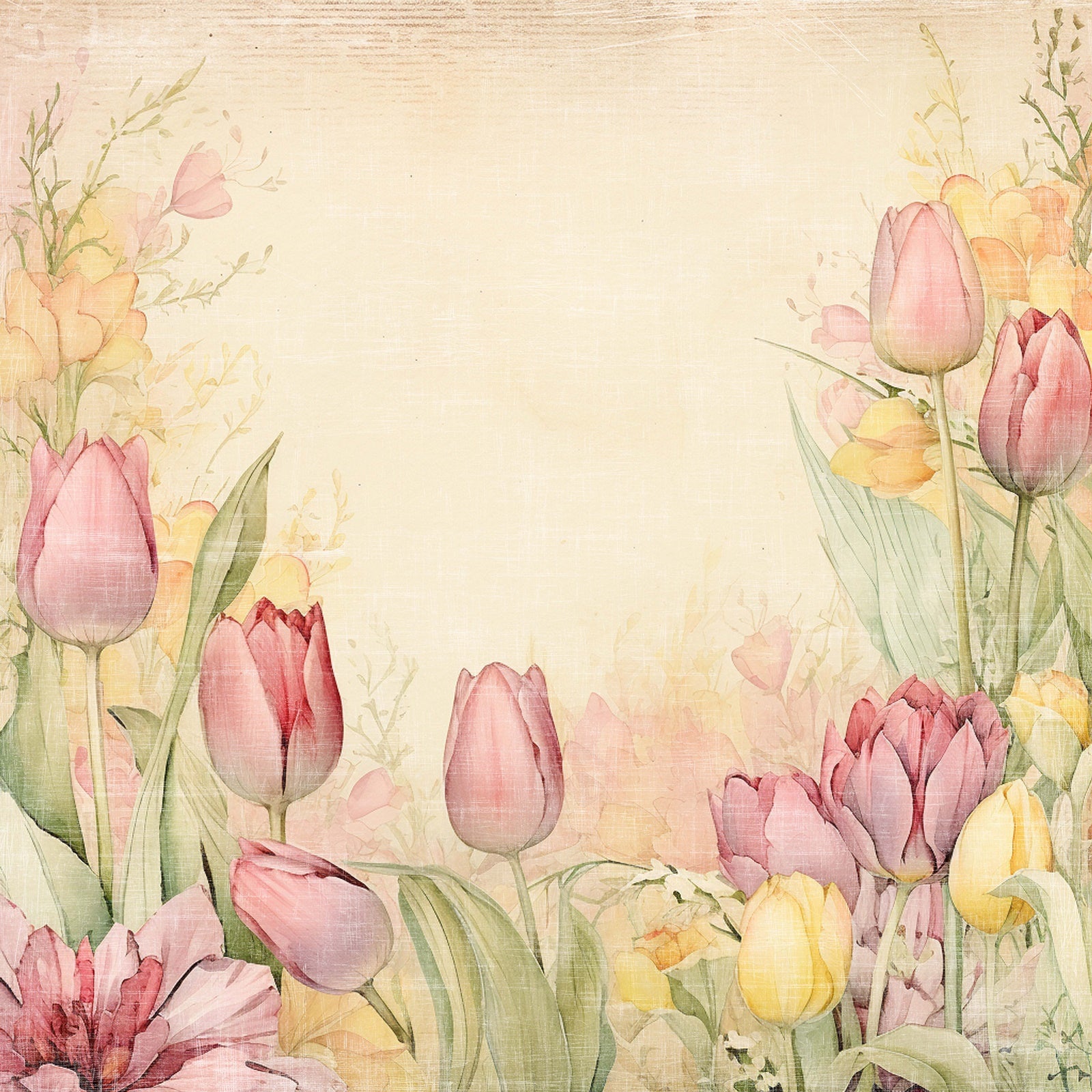 Reprint - Easter Collection - Tulips -  12 x 12"