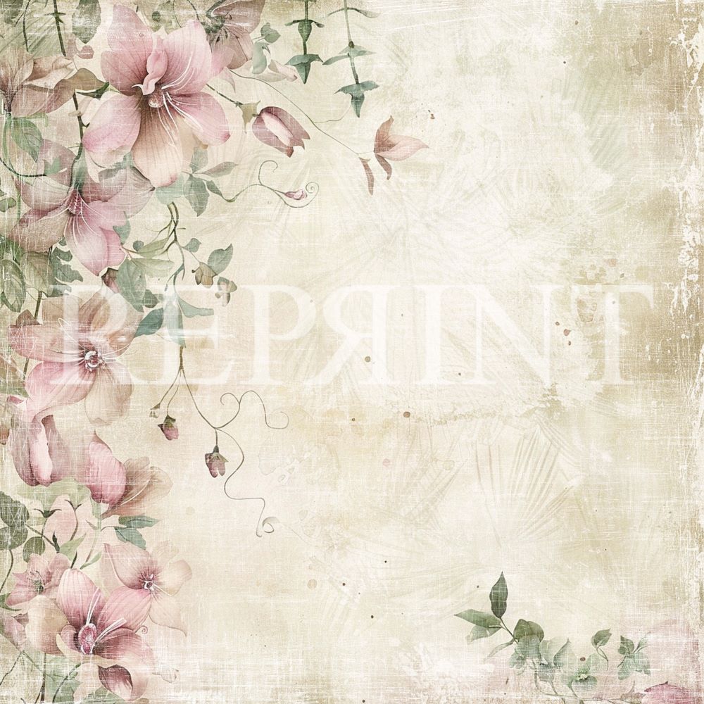 Reprint - Girly  - Flower Vine - 12 x 12"