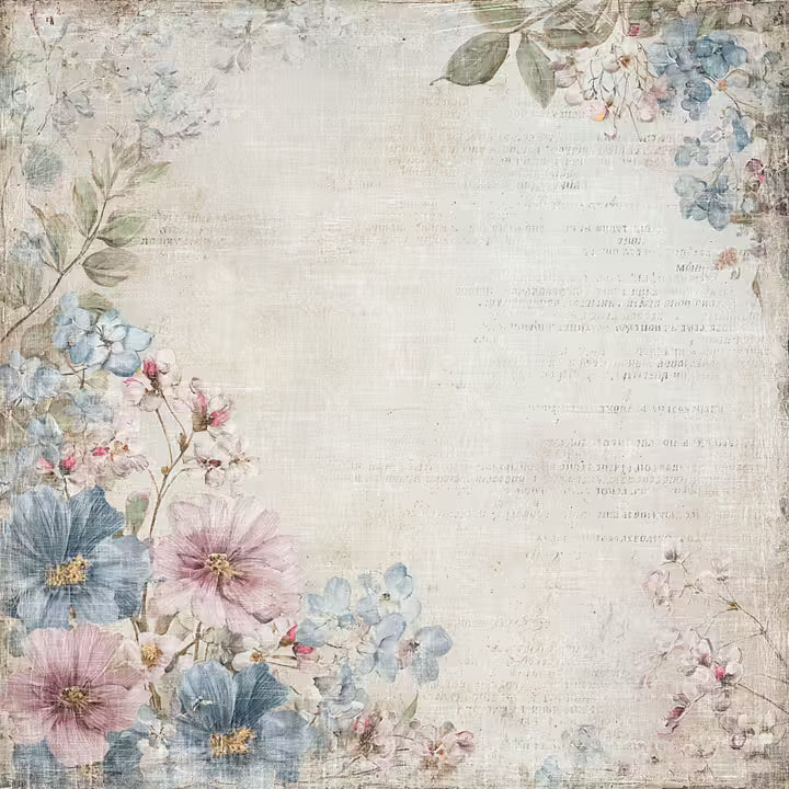 Reprint - Happiness  - Flowers corner - 12 x 12"