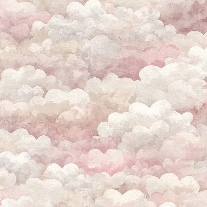 Reprint - Happiness  - Pink heart cloud - 12 x 12"