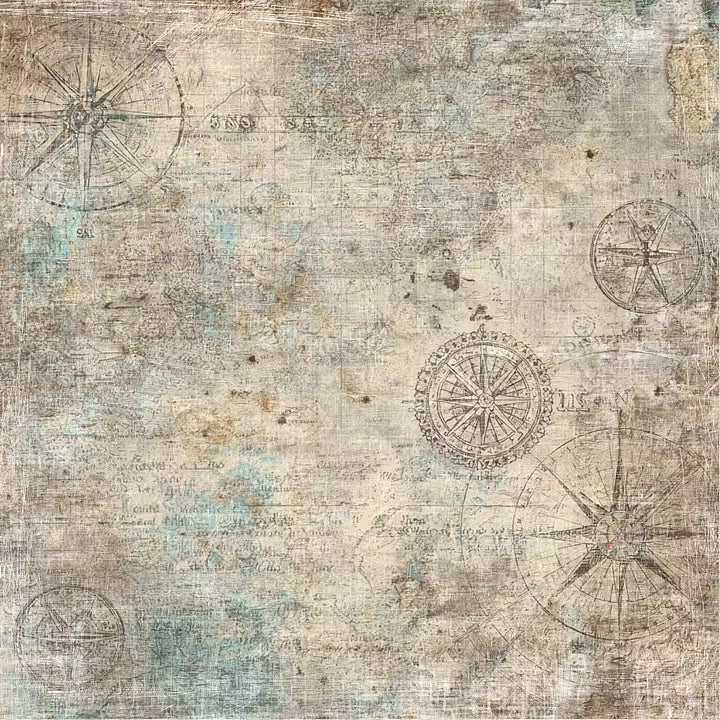 Reprint - Masculine Moments - Old Map - 12 x 12"