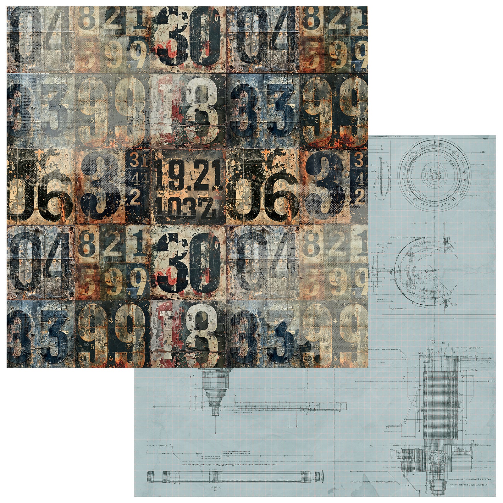 49 and Market - Rust & Revs 2.0 - Steadfast -  12 x 12"
