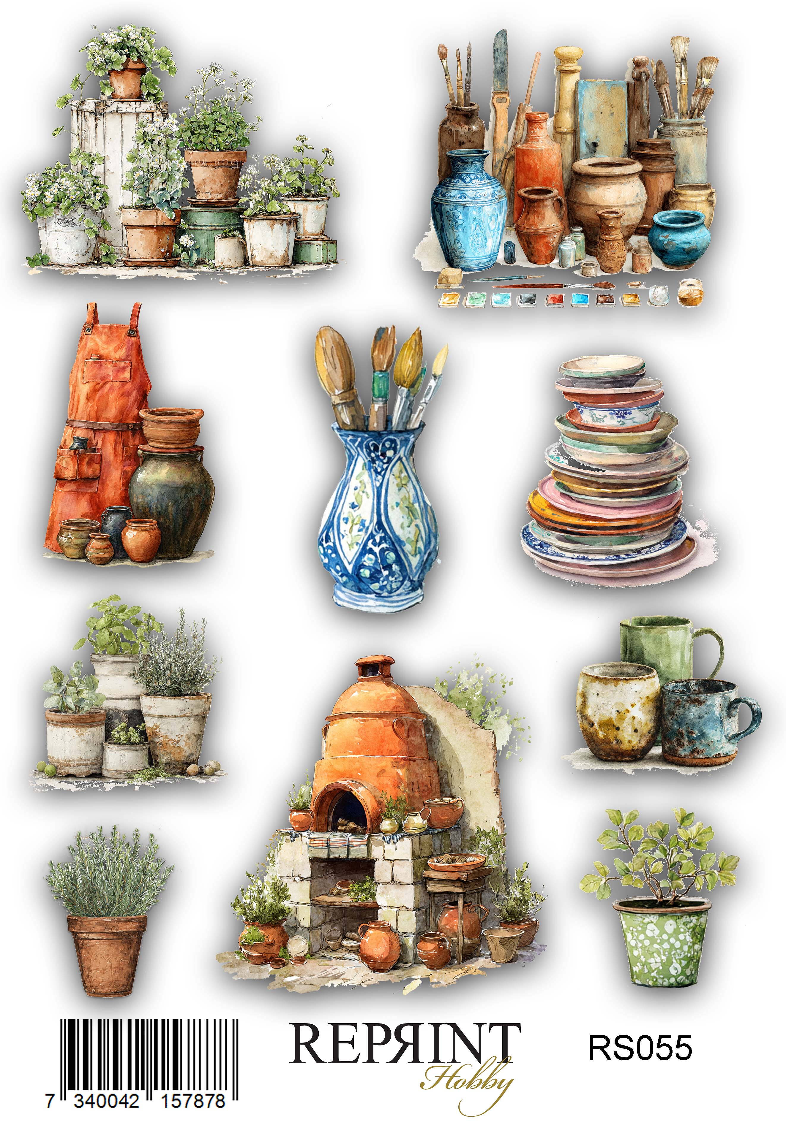 Reprint -  The Pottery Collection - The Pottery - Paper Stickers