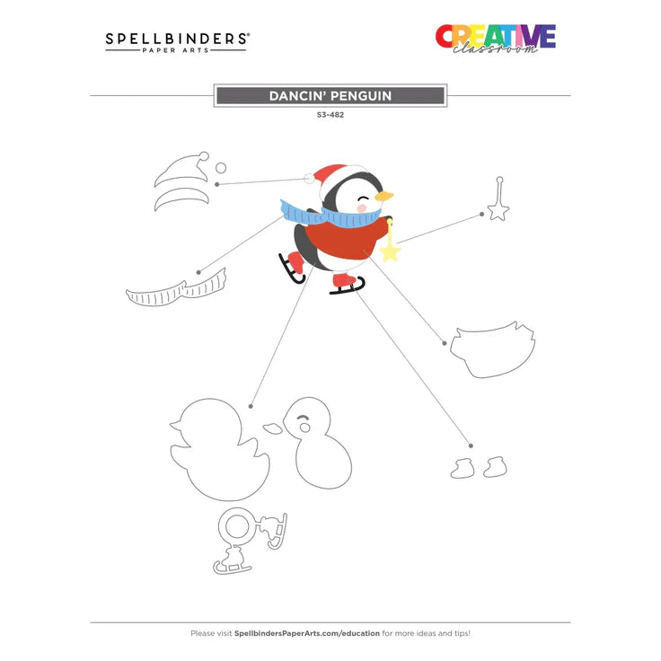 Spellbinders - Dies - The Dancin' Christmas Collection - Dancin' Penguin