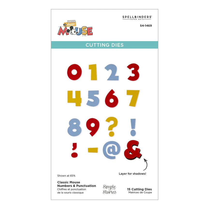 Spellbinders - Dies - Say Cheese Classic Mouse - Numbers & Punctuation