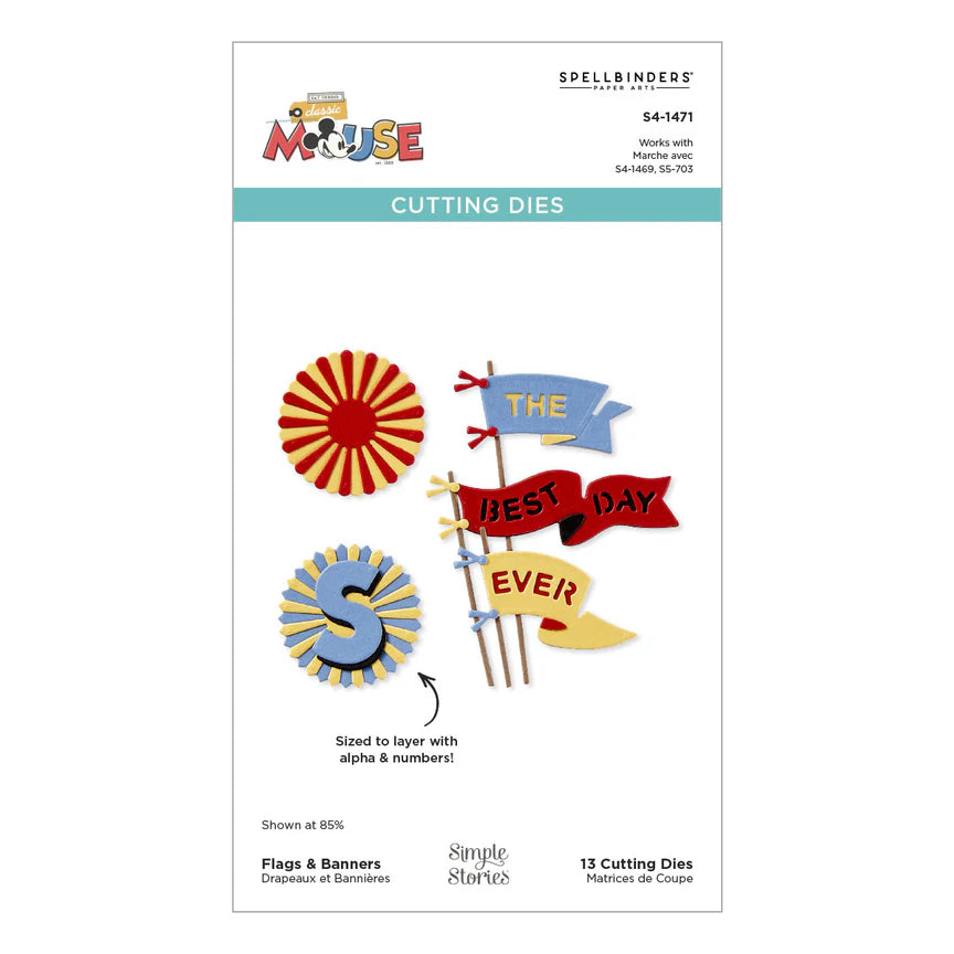 Spellbinders - Dies - Say Cheese Classic Mouse - Flags & Banners