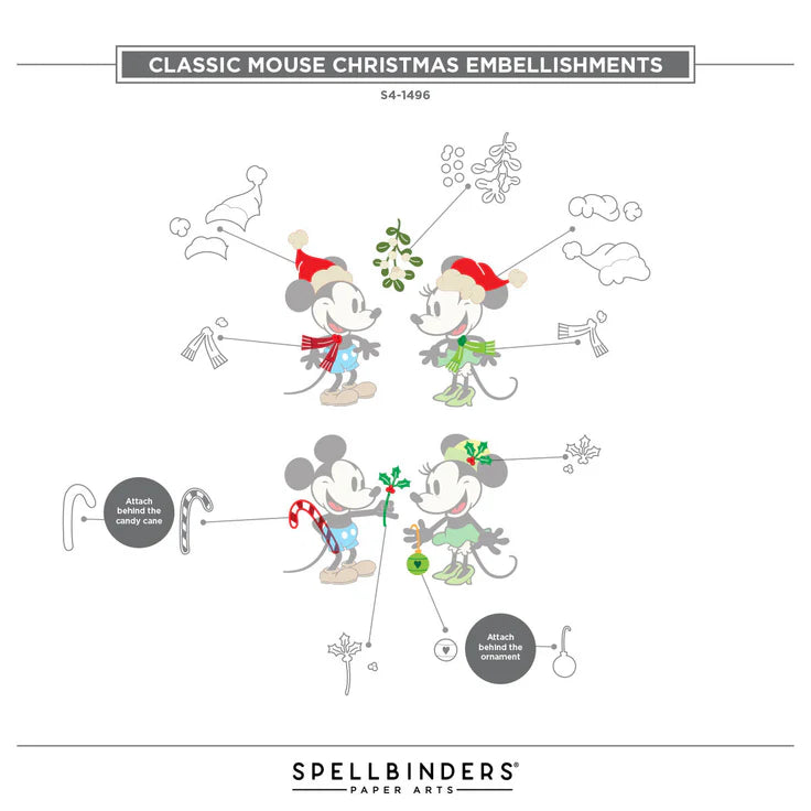 Spellbinders - Dies - Say Cheese Classic Mouse - Christmas Embellishments
