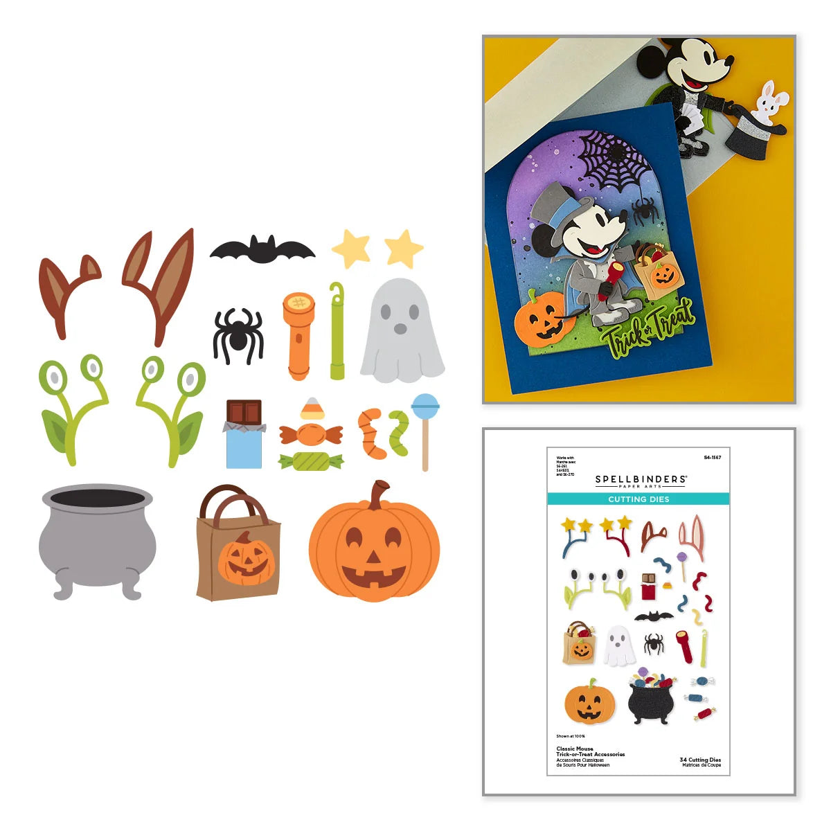 Spellbinders - Dies - Classic Mouse - Trick-or-Treat Accessories Etched Dies