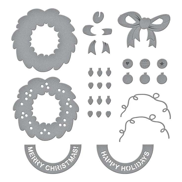 Spellbinders - Dies - Say Cheese Classic Mouse - Christmas - Holiday Wreath
